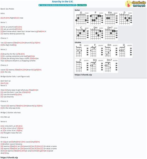 Sex Pistols Chords & Tabs for Guitar, Ukulele ...